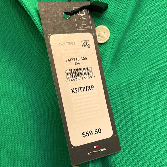 NWT Tommy Hilfiger Green PRIDE slim-fit polo - Picture 2 of 7